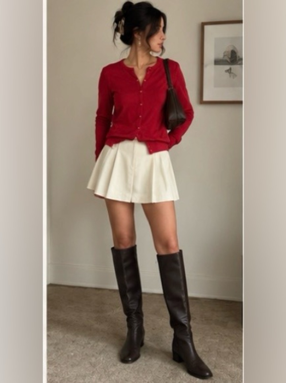 Classiques Entier Silk Blend Cardigan in Scarlet